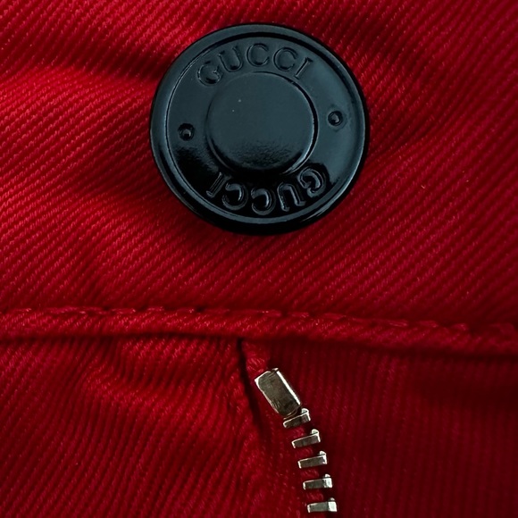 Gucci Logo GG Monogram Badge red Jeans - Picture 8 of 14